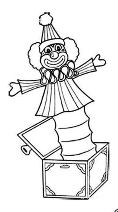 弹簧小丑盒简笔画图片-1