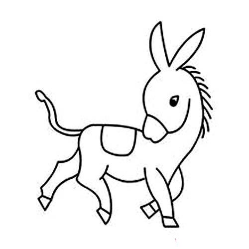 幼儿小驴子简笔画图片大全-1