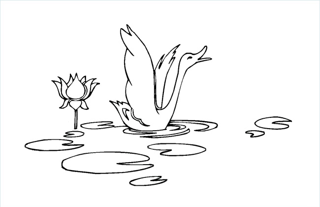 水中的大鹅简笔画图片-1