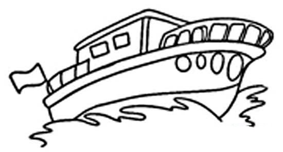 儿童大海轮船简笔画图片大全-1