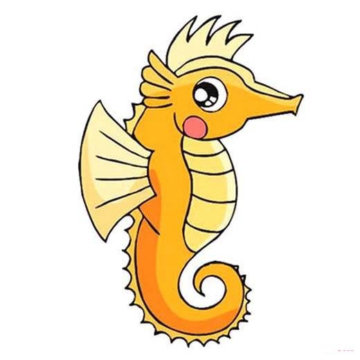 彩色海马简笔画图片-1