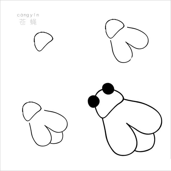 如何画苍蝇简笔画-1