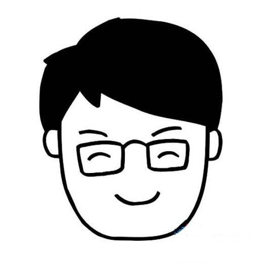 爸爸头像简笔画图片：戴眼镜的爸爸-1