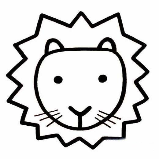 狮子头像简笔画图片-1