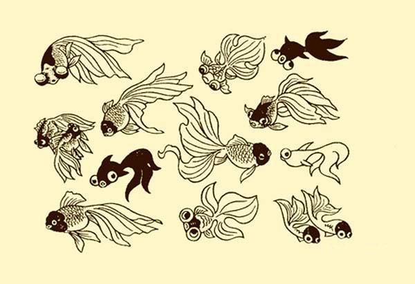 各种金鱼简笔画图片大全-1