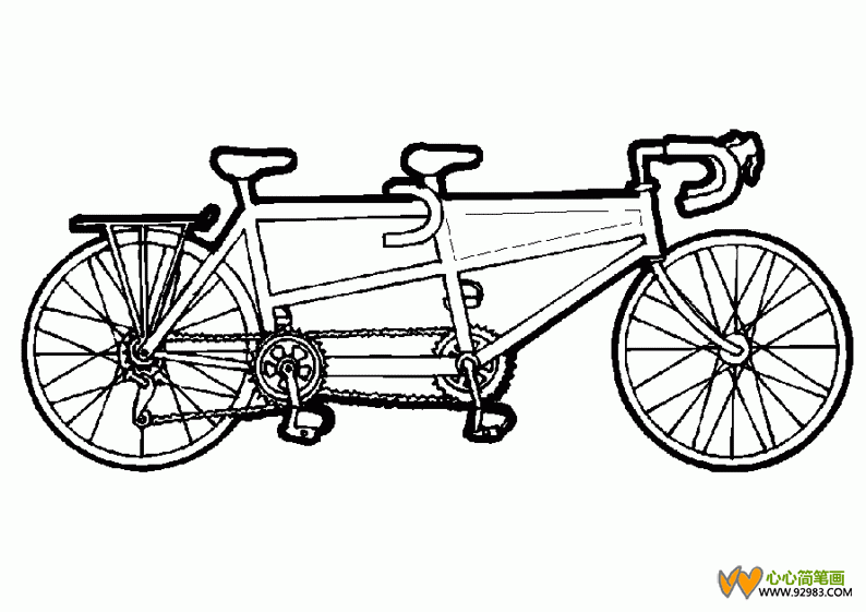 双人自行车简笔画-1
