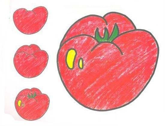 幼儿西红柿简笔画涂色-1