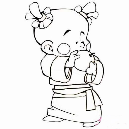孔融让梨简笔画图片-1