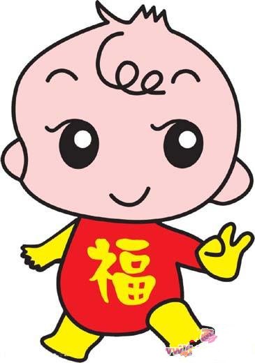 可爱的彩色福娃简笔画-1