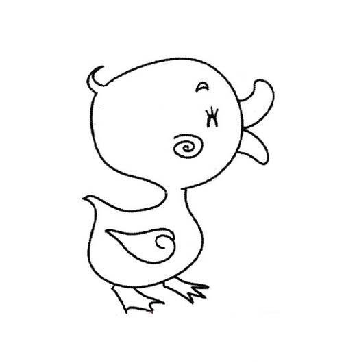 可爱的小鸭子简笔画图片-1