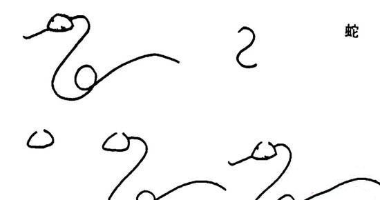 简单的蛇的简笔画画法-1