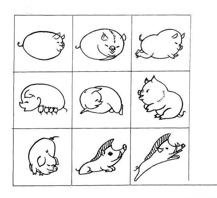 猪简笔画图片大全-1