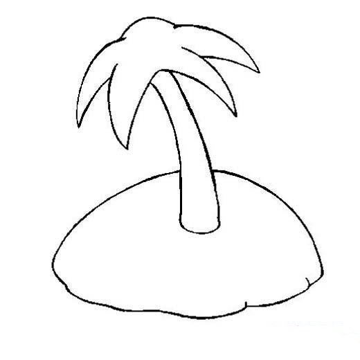 线描椰子树简笔画-1