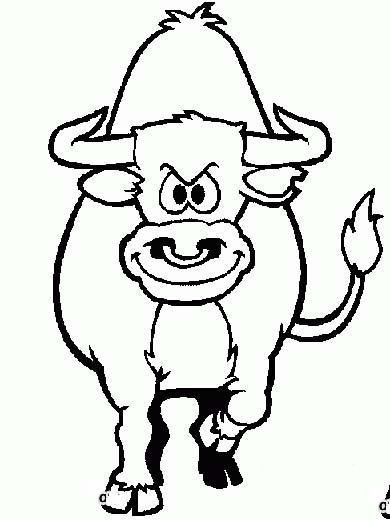 愤怒的公牛简笔画-1