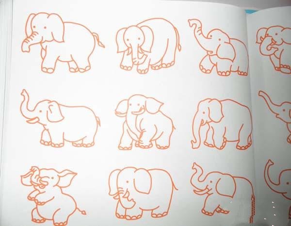 儿童大象简笔画大全-1