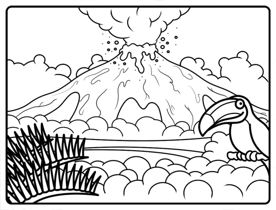 火山爆发简笔画-1