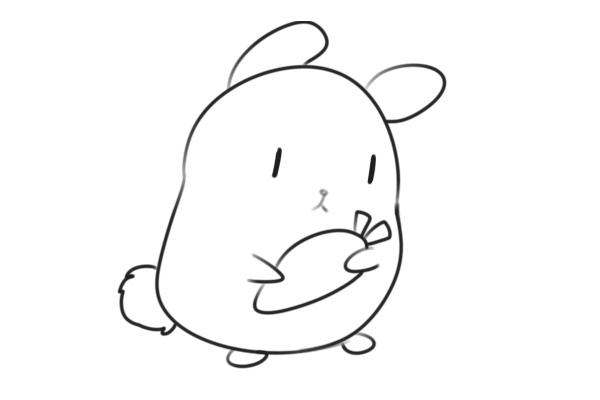 小白兔爱吃胡萝卜简笔画-4